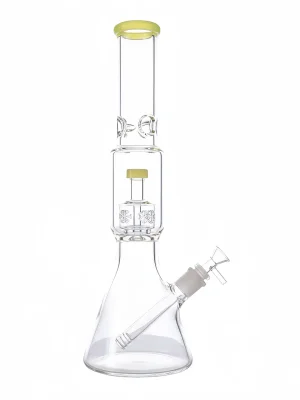 16-inch Spring Green Seed of Life Beaker Glass Bong